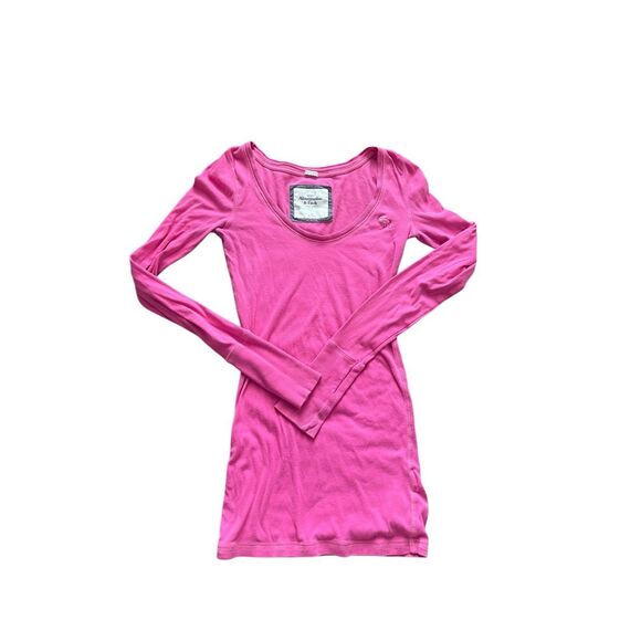 Y2K Abercrombie & Fitch Pink Stretch Long Sleeve – M - Picture 1 of 6